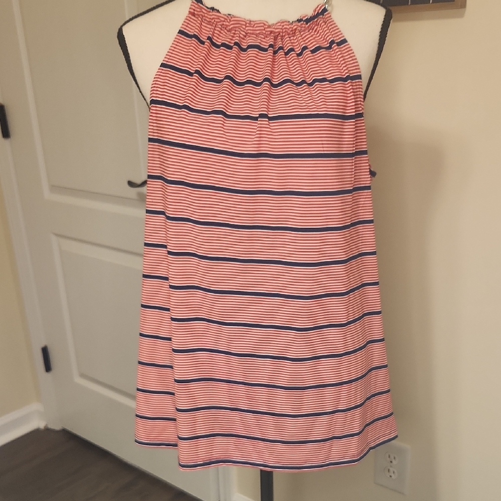 Striped Halter Neck Top - Pink and Black